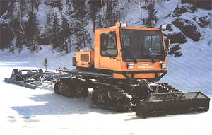 Undated Bow Pioneers Snowmobile Club photo of a "tucker" snow groomer